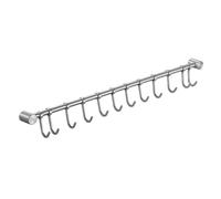 YunGenu Premium Stainless Steel Kitchen Tool Utensil Organizer Bar Rack with Movable Hooks for Pan Pot Spoon Towel (Traditional, 12 Hooks)