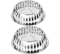 YunGenu SUS304 Stainless Steel Roof Dome Drain Cover Strainer Anti-Clogging Atrium Grate 2pcs/pk (Φ: 8.5 inch)