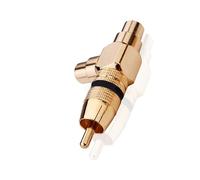 YUNGLOO 1 Male To 2RCA Female Gold Plated Metal Shell Flexible Sound Transmission Distribution Splitter Connector Video Composite Connector