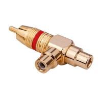 YUNGLOO 1 Male To 2RCA Female Gold Plated Metal Shell Flexible Sound Transmission Distribution Splitter Connector Video Composite Connector