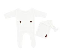 YUNGLOO Baby Boy Girl Romper Hat Set Knitted Jumpsuit Long Tail For Head Wrap Turban Cap Headwear Bonnet Crochet Costume Fairy Garden Fairies Fairy Garden Accessories Resin Ornaments Figurines Angel