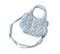 YUNGLOO Contemporary Quilted Crossbody Bag Removable Strap Women's Shopper Handbag Heart Design Shoulder Purse For Daily Use Cute Heart Patterned Padded Handbag
