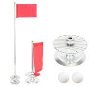 YUNGLOO Golfs Putter Swing Training Practice Tool Golfs Pin Flag Hole Cup Set For Backyard Practice Retractable Flag And Cup Flagstick Hole For Putting Green Mat