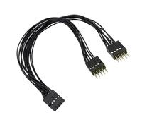 YUNGLOO Motherboard Extension Cable 9Pin 1 Female To 2 Male Switcher Splitter Cable Adapter For Motherboard PC Power Resetting PC Power Button Splitter