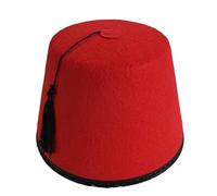 YUNGLOO Red Fez Hat Cap For Adult Children Breathable Round Fez Cap Ottoman Tarboosh Hat Cosplay Costume Accessories Red Breathable