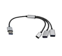 YUNGLOO USB 2.0 Power Splitter Cable 1 Male To 2 Female Adapter With USB C For Charging And Data Sync For Laptop Computer Data Transfer