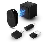 Yungrain Wireless Lavalier Microphone, Wireless Clip Lapel Microphone for iPhone 15/Pro/iPad, Android, HI-FI Sound Quality for Tiktok, YouTube, Video Recording (Black T)