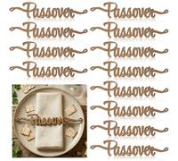 Yungyan 12 Pcs Passover Wooden Table Decorations Passover Plate Decor Centerpieces Wood Cutout Sign CHAG Sameach Table Topper for Seder Meal Home Desk Decor Jewish Holiday Party Supplies