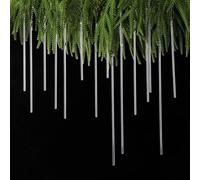 Yungyan 50 pcs Christmas Glass Icicles Hanging Ornament Set Various Sizes 11.75" 9.75" 7.75" 5.75" 3.75" Glass Crystal Christmas Tree Ornaments Winter Decorations for White or Silver Winter Trees