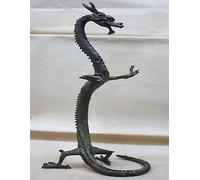 YUNHAO 100% Real Bronze Exquisite Bronze Chinese Dragon Statue Figures 17" Height Garden Decoration