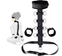 YUNHAOBAO Sex Bondage Set BDSM Bed Restraints Strap Set Sex Gear Adjustable Handcuffs Collar Bondage Kit Neck to Wrist Sex Toy for Women Couples