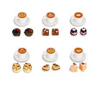 YUNHENTONG Miniature Food 24-Piece Dollhouse Accessories, Realistic, Detailed, Multi-colored PVC, Mini Tea Party, DIY Micro Landscape