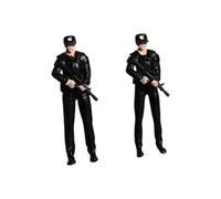 Yunhgft 1:64 Scale Police Figures Tiny People Model Collection Miniature Ornament Resin Figurines, 1 woman and 1 man