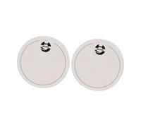 Yunhgft 2 Pieces Bass Drum Sticker Drum Protection Reinforcement Pedal PET Reduces Harmonics Easy Installation Suitable for Instrumentalists, White