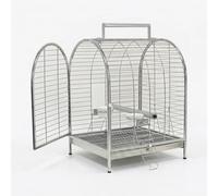 Yunhgft 304 Stainless Steel Cage for Parrots, Outdoor Large & Extra Large Round Cages with Removable Tray, Ceramic Cup & Perch, 38 * 32 * 50cm