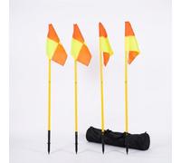 Yunhgft 5FT Agility Training Poles for Football Speed & Agility, 4/5 Pack Coaching with Ground Bases, Detachable Poles, Corner Flag Set (4x 1.5m poles, 4x bases, flags, storage bag)