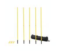 Yunhgft 5FT Agility Training Poles for Football Speed & Agility, 4/5 Pack Coaching with Ground Bases, Detachable Poles, Dribbling Pole Set (5x 1.5m poles, 5x bases, buckles, storage bag)