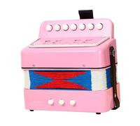 Yunhgft Children's Accordion, 7 Keys, Musical Instrument, Musical Entertainment, Lightweight Toy Accordion for, 7 Keys, for Beginners, Pink