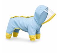 Yunhgft Dog Raincoat, Pet Rain Jacket with Four-Legged Full Coverage, Rain Coat for Dogs, Yellow Blue Patchwork, Multicolor, M (Back Length 25-30cm, Weight 7-9 catties)