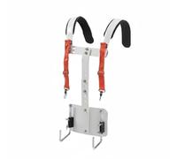 Yunhgft Drum Stand Marching Drum Harness Snare Drum Carrier Bass Drum Bracket Metal Frame Adjustable Design Stable Hold Weight Spread Suitable for school, Silver With Red Strap