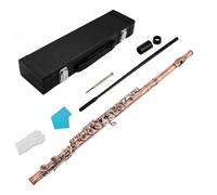 Yunhgft Flute 16 Key C Flute Cupronickel Body Offset Key Design Comfortable Grip Consistent Sound Suitable for Adult Beginners School Bands Performance Classroom Training, Red Bronze