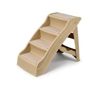 Yunhgft Foldable Pet Dogs to Get on Bed, Portable Dog Steps for High Beds & Car, Non-Slip Pet Access System, Beige