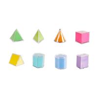 Yunhgft Geometry Teaching Aid Visual Demonstration Set Transparent Polyhedron Cube Cylinder Cone Pyramid Interactive Learning Tools Suitable for Math Study Student Practice
