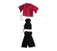 Yunhgft Miniature Figure Uniform Action Figure Samurai Outfit Men’s Clothing Doll Dress Up Accessories Suitable for Figures Modeling Collection, Red Black