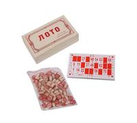 Yunhgft Russian Lotto Game Portable with Storage Box Develop Intelligence Vintage Wooden
