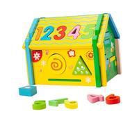 Yunhgft Shape Sorter Box Shape Sorting Cube Develop Fine Motor Skills Activity Cube Shape Sorter House, no mallet
