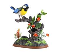 Yunhgft Singing Electronic Bird Toy Simulation Realistic Pet Induction Chirping Table Decoration for Children Students Home Office, Blue Tit
