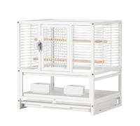 Yunhgft Stackable Cage for Parakeets, Cockatiels, s, Large Multi-Layer White Cage with Wheels & Baffle
