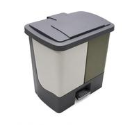 Yunhgft Two Compartment Trash Can for Kitchen Waste Sorting, Foot Pedal Operated Household Garbage Can with Lid, trash cans for kitchens, Foot Pedal with One Lid
