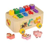 Yunhgft Wooden Bead Stacking Game for Children, Early Educational Toy, Fun for Developing Fine Motor Skills, Adorable Building Blocks