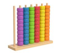 Yunhgft Wooden Color Stacking Beads Counting Block Set with Sorting Blocks Sensory Toy Educational Toy And Learning Play Suitable for Children Home Kindergart, L