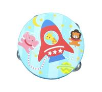 Yunhgft Wooden Hand Tambourine Educational Toy Bell Percussion Drum Hand Drum Double Rows Tambourine for Kids KTV Concert, Blue, 15cm