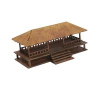 Yunhgft Wooden Model Kits House, 1/72 Building Model House, Handmade Unpainted DIY Crafts, 1/72 House Model Kits DIY Projects Accs, C