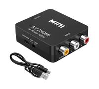 YUNHOLO RCA to HDMI Converter, Mini RCA AV Composite Video Audio to HDMI Converter Adapter, Supporting PAL/NTSC for TV/Wii/PC/PS 123/Xbox/VHS/VCR/Blue-Ray DVD Players