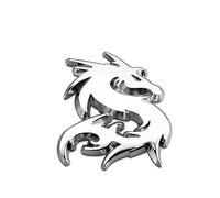 YUNHOME Car Emblem Badge Logo Car Emblems Decorations Car Decals Personal Dragon Car Removal Metal Car Sign 3D Total Totem Car Side Door-Dragon Patch Large Silver Left