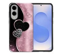 Yuning419 Compatible with Samsung Galaxy S25 Edge Case, Shockproof Soft TPU and Hard PC Protective Phone Case for Women Girls, Pink Glittering Star Heart