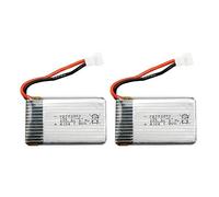 YUNIQUE GREEN-CLEAN-POWER - 3.7V 500mAh Rechargeable Lipo Batteries for Rc Drones | Suitable for Syma X5, Cheerson CX-30W, Skytech M68 | 2 Pieces, 45x25x9-16 Gr, Silver