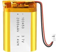 YUNIQUE GREEN-CLEAN-POWER - Lithium Battery 3.7 V 2000 mAh Model 103450 | With Protection Circuit | Rechargeable, Compatible with Bluetooth Headphones and TWS Headphones, High Durability