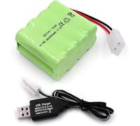 YUNIQUE GREEN-CLEAN-POWER - Rechargeable Battery 9.6V 2400mAh NiMH with Tamiya Connector and USB Cable - AA Battery Pack for RC Cars, RC Tanks, RC Boats, Lights and Power Tools