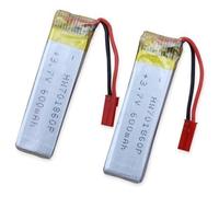 YUNIQUE GREEN-CLEAN-POWER - Rechargeable Lipo Battery 3.7V 600mAh for RC Drones | Compatible with UDI U817, WLtoys V959, Syma X5C, JJRC | 2 Pieces | 65X17X8 mm - 17,5 gr, Silver
