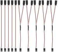 YUNIQUE GREEN-CLEAN-POWER - Servo Extension Cable 150mm 10 Pieces | 3 Pin Male to Female AWG 22 Wire | Compatible with Futaba and JR, RC Cars, Airplanes, Helicopters, Drones, Red