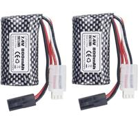 YUNIQUE GREEN-CLEAN-POWER - Set of 2 Lipo Batteries 7.4V 800mAh for RC Cars | Compatible with 9130, 9135, 9136, 9137, 9138, 914 | High Capacity, Powerful Voltage, Black