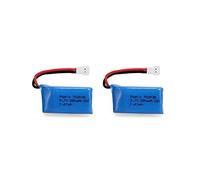 YUNIQUE GREEN-CLEAN-POWER - Set of 2 Rechargeable 3.7V 380mAh LiPo Batteries for Drones | Compatible with HUBSAN X4, JXD 385 | Optimised Flight Performance, Light Blue/Blue