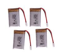 YUNIQUE GREEN-CLEAN-POWER - Set of 4 Lipo Batteries 3.7V 600mAh for Drones | Compatible with Syma X5, X5C, Cheerson CX-30W, Wltoys F949 | Rechargeable, High Capacity, Silver