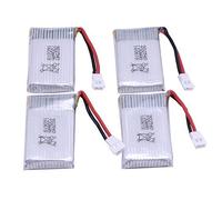 YUNIQUE GREEN-CLEAN-POWER - Set of 4 Rechargeable LiPo Batteries 720mAh 3.7V | Compatible with Drones Syma X5, Cheerson CX-30W, Skytech M68, Wltoys F949 | Dimensions: 45x25x10 mm - Weight: 17 g
