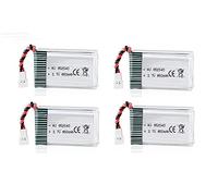 YUNIQUE GREEN-CLEAN-POWER - Set of 4 Rechargeable Lipo Batteries 850mAh 3.7V for Syma X5SC X5SW Drones | Suitable for RC Quadcopters, Italian Supplier, Long Lasting | Silver | 48x25x14 mm - 20 gr